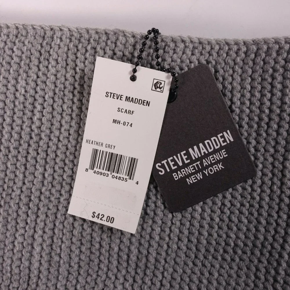 Steve Madden Men's Textured Scarf MH-074 Grey